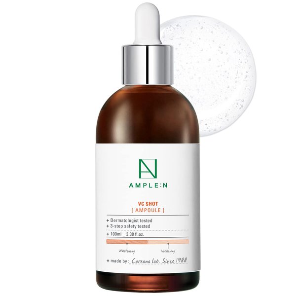 AMPLE:N VC Shot Serum - Anti-Aging Face Serum with Vitamin C – Evens Pigmentation and Aging Spots - Vitamin C Serum to Clear Skin of Sun Damage and Reduce Wrinkles, 3.38 fl.oz.