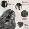 BARSDAR Claw Clip Ponytail Extension - 14 In Short Wavy Ponytail Hair Extensions for Women - Gray Ponytail Thick Soft Synthetic Clip in Pony Tails Hairpieces Daily Halloween - Black & Gray Mixed