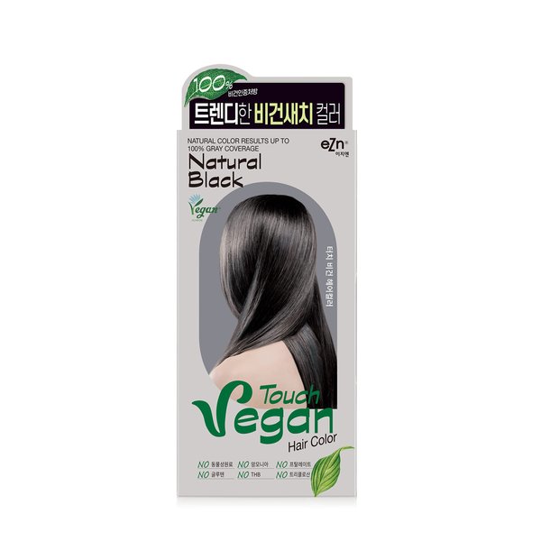 eZn Touch Vegan Permanent Hair Color, Permanent Hair Dye, Ammonia Free, No THB, No Triclosan, No Phthalates,No Gluten,Vegan, Cruelty Free, up to 100% Gray Coverage (Natural Black)