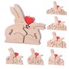 Personalized Wooden Puzzle with 2-8 Family Name,Wooden Rabbit Puzzle,Customizable Wooden Puzzle for Home Decor and Thoughtful Gifts,Birthday for Mom, Dad (Rabbit)