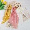 3Pcs Scrunchies for Women,Hair Bows for Girls,Satin Scrunchies,Silk Scrunchies,Hair Scrunchies for Women's Hair,Knotted Ribbon Hair Ties,Cute Hair Ties,Hair Scarf Scrunchies（Pink Yellow Beige）