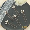Wedding Hair Pins for Bride, 5PCS Wedding Decorative Hair Pins Rose Gold with Rhinestone Hair Accessories for Wedding (Rose Gold Clear）