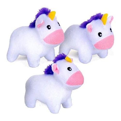 Squeaky Plush Dog Toy 3 Pack Unicorns
