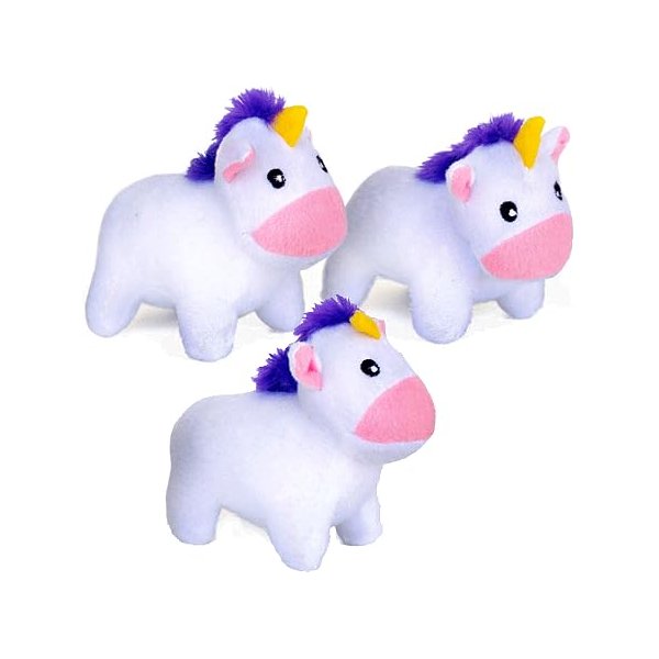 Squeaky Plush Dog Toy 3 Pack Unicorns