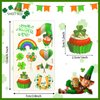 JUNEBRUSHS St. Patrick's Day Temporary Tattoos, 20 Sheets Shamrock Tattoo Stickers for Kids Saint Patricks Make up Fake Face Stickers Party Favors Irish Decorations Accessories for Boys Girls