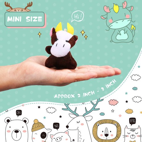 Sumind 42 Pcs Mini Plush Animals Toys Set, Cute Small Stuffed Animal Plush Keychain Decorations for Easter Themed Party Favors, Carnival Prizes, Classroom Rewards, Goodie Bags Filler (Cute Style)