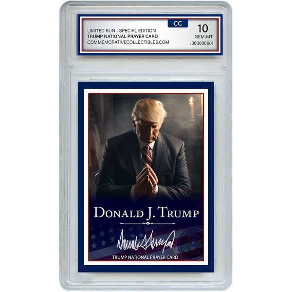 CommemorativeCollectibles.com Donald Trump Prayer Card - Limited Edition, Gem Mint 10 Trading Card - Spiritual Collector's Item, Perfect Trump Gift - Christian Gift for Trump Supporters