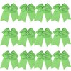 8“ Inch Cheerleader Bows Ponytail Holder Cheerleading Bows Hair Tie (Apple green)