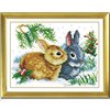 YANCONGLIDEYAN Cross Stitch DIY Hand Needlework Kits 11CT Stamped Cross Stitch Kits for Beginners Pre-Printed Embroidery Kit Pattern Rabbits