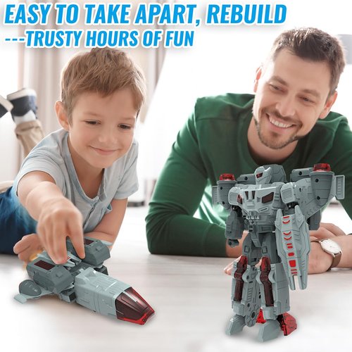 STOULKD Fighter Plane Transforming into a Giant Robot Toy with Action Figure, Deformation Robot for Boys and Girls Ages 6-10.