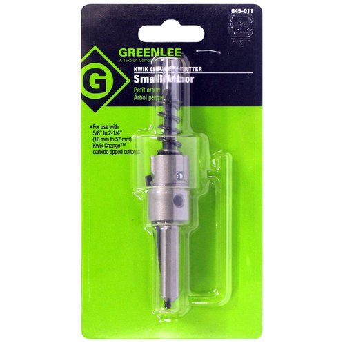Greenlee 645-011 Small Arbor for 5/8" - 2-1/4" Kwik Change Carbide-Tipped Hole Cutter