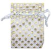 100-Pack 2x2.5 in Sheer Organza Gift Bags with Drawstring (X-Small) - Polka Dot (Silver/Gold) - for Wedding Party Favors, Jewelry, Candy, Treats Mesh Pouch by The Display Guys