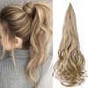 Ponytail Extension 30 Inch Flexible Wrap OTO BELLA Around Ponytail Hair Extensions 120g Long Curly Synthetic Ponytail Wavy Pretty Hair Ponytails Hairpieces For Women Daily Use (22/24#)