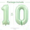 10 Balloon Number, 40 Inch Light Green Foil Balloons Giant Jumbo Helium Number 10 Balloons for Boys Girls 10th Birthday Decorations Anniversary Events Party Decorations(Light Green)