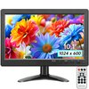 JINSWY 10.1" Security Monitor, 1024x600 HD Display, HDMI VGA BNC AV USB Ports, Built-in Speakers & Remote Control, for CCTV Surveillance, DVR, PC, Raspberry Pi