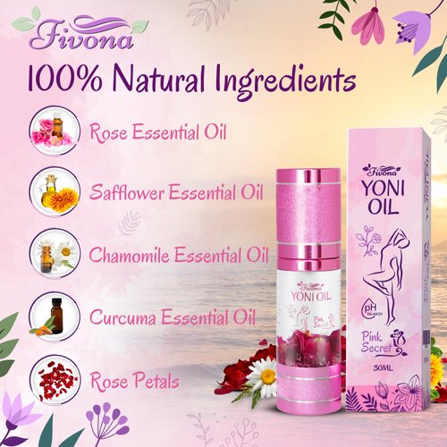 Fivona Yoni Oil Natural pH Balanced for Soothing Feminine Care - Blend of Essential Oils - Moisturizing Oil Blend for Odor Control, Detox 30ml