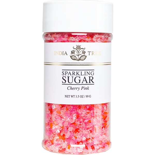 Pure Cherry Pink Sparkling Sugar , Shimmery Sugar Sprinkles for Baking and Decorating, Small , 3.5 Oz Jar (Pack of 1)