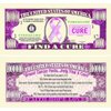 “Find A Cure” Million Dollar Bill with Bonus “Thanks a Million” Gift Card Set and Clear Protector