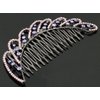 Janefashions 4.75'' Wave Purple Austrian Rhinestone Cystal Hair Side Comb Barrette Clip B142v