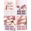 20 Sheets Full Wraps Nail Polish Stickers, Kalolary Nail Strips with 2PCS Nail File for Nails Art Gel Nail Polish Strips Stickers Self-Adhesive Press on Nail Polish Fingernail Stickers for Women Girls