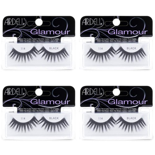 Ardell False Eyelashes Glamour Strip Lashes 114 Black 4 Pack