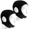 Jecery 2 Pcs Wrestling Hair Cover Cap Grappling Hair Cap Black Full Cover Wrestling Headgear with Chin and Open Ears for MMA BJJ Judo Women Men Girls Boys