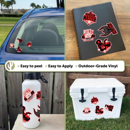Desert Cactus Dungeons & Dragons Stickers D&D Decal Laptop Water Bottle Car Scrapbook Vinyl Decorations Birthday Favor Party Supplies (2-1)