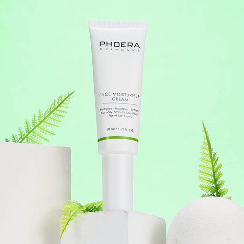 Phoera Face Moisturizer Cream Hydrates, Nourishes, Softens Skin Silky Finish For All Skin Types Use in the Monring or at Night Shea Butter, Hyaluronic Acid Easy to absorb Non-Greasy Finish