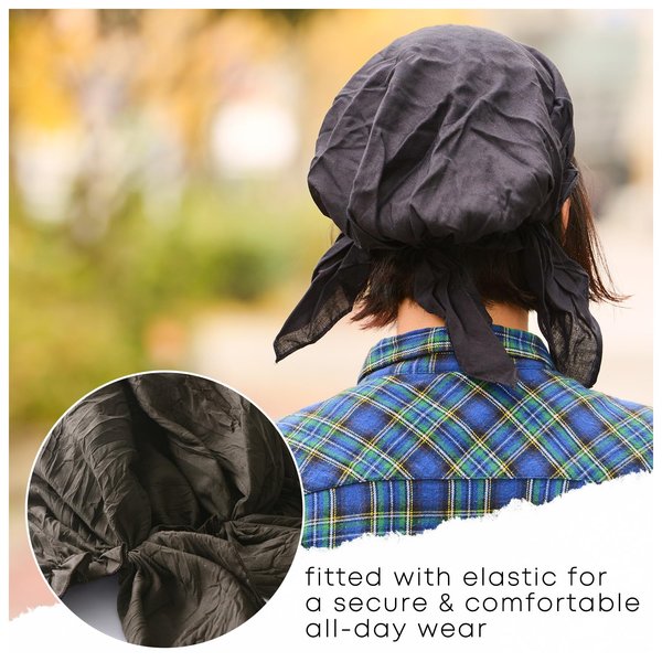 CHARM Pirate Bandana Head Scarf - Mens Balding Hair Cap Womens Headwrap Hat Chemo Wear Du Rag Cotton Summer Navy