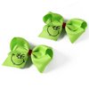 2Pcs Green Hair Bow Clips 5inch Christmas Decorations Women Girls Costume Accessories