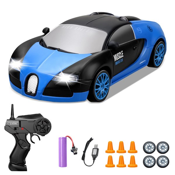 YUAN PLAN RC Drift Car, Mini Drift RC Cars 1:24 RC Car 4WD Drift Racing Car 2.4GHz Remote Control Cars with Headlight for Kids Electric Remote Toy Racing RC Car for 4 5 6 7 8-12 Year Old Kids