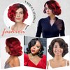 HANNE Short Curly Wigs for Black Women Side Part Ombre color Root Lace Part Short Wigs Curly Heat Resistant Loose Wave Black Women Wigs (Natural Black)