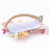 Wiwpar Flower Crown Headband Bead Headwear Elastic Adjustable Head Piece Girl's Hairbands for Toddler and Childrens (Ivory)
