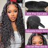 28Inch Glueless Wigs Human Hair Pre Cut For Beginners 180% Density No Glue 4X4 Closure Wigs Human Hair Brazilian Virgin Deep Wave Lace Front Wigs Human Hair (28Inch)