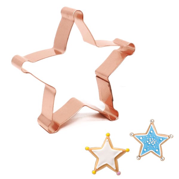 Small Sheriff Badge Cookie Cutter 3 X 3 inches - Handcrafted Copper Cookie Cutter by The Fussy Pup