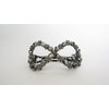 Dark gray bow shaped crystal hair barrette clip for thicker hair
