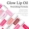 KYDA Hydrating Lip Glow Oil, Clear to Pink, Color Change Effect, Moisturizing Transparent Plumping Lip Oil Tinted for Lip Care and Dry Lips