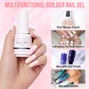 Makartt Builder Nail Gel 15ml 7 in 1 Multifunctional Clear Gel Nail Polish Base Coat Nail Strengthener Gel Nail Extension Hard Gel Builder for Broken Nails Repair Soak Off UV/LED Nail Lamp Required
