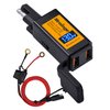 Motorcycle USB Charger, Mroinge 4.8A SAE to USB Adapter with Voltmeter & Ammeter, Quick Disconnect Plug with Dual USB Charger Perfect for Smart Device Charging, with ON/Off Switch & Waterproof Cover