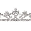 Princess Rhinestones Crystal Flower Bridal Wedding Prom Tiara Crown (Clear Crystals Silver Plated)