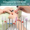 Fiezkaa Nail Drill Bits Set 10Pcs- 3/32 Ceramic Nail Drill Bits for Acrylic Gel Nails Professional Efile Nail Drill Bits Cuticle Remover Diamond Bits for Nails Manicure Pedicure