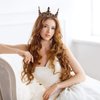 Lurrose Baroque Queen Crown Bride Wedding Vintage Rhinestones Crown Headdress Hair Accessory for Women Prom Halloween Pageant