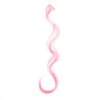 SWACC 12 Pcs Curly Wavy One Color Party Highlights Clip on in Hair Extensions Colored Hair Streak Synthetic Hairpieces (Pink)