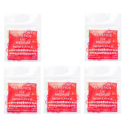 JMU Orthodontic Elastics 1/4 Medium, Orthodontic Rubber Bands 4.5oz 500 pack Latex Free Dental Rubber Bands Made in USA