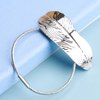 Iaceble Boho Silver Leaf Hair Tie Hairband Ponytail Holder Hair Rope Minimalist Leaf Hair Band Rope Metal Feather Hair Scrunchies Hair Tie Decorative Hair Accessories for Women and Girl Headdress