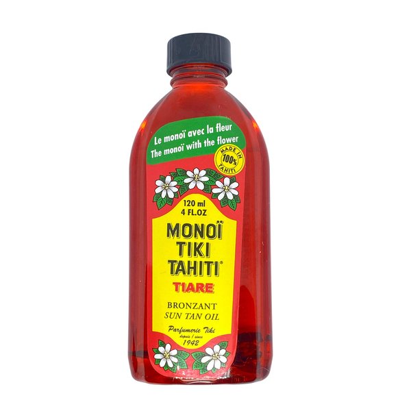 Monoi Tiki Tahiti Rouge Tiare Body Suntan Bronzant Coconut Oil Just | For Outdoor Body Tanning | Hydrating Body Oil | Natural Skin Moisturizer |