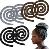 6 Pieces Spiral Lock Hair Tie Dreadlock Accessory Hair Bands Iron Wire Embedded Ponytail Holders Long Dreadlock Hair Tie Spiral Bendable Loc Tie for Women Men Thick Curly Hair(Black, Gray, Brown)