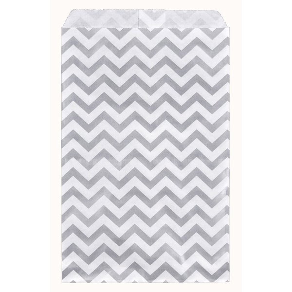 Caddy Bay Collection 200 pcs Chevron Paper Gift Bags Shopping Sales Tote Bags 6" x 9" Shimmering Silver Microfiber Cleaning Cloth