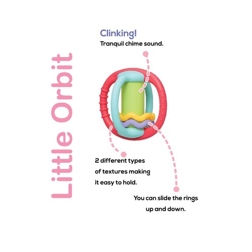 BaBeloved Little Orbit Baby Teething Toys Multiple Sensory Montessori Baby Teether Toys Soft Food-Grade Teethers for Babies Rattling Teething Relief, Chew Toy for Babies 0-12 Months, BPA Free