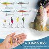 THKFISH Ice Fishing Lures Ice Fishing Jigs Ice Fishing Gear Hard Fishing Lures Ice Fishing Kit Crappie Panfish Jigs 26pcs